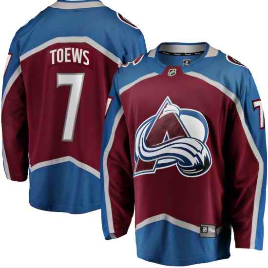 Mens Adidas Colorado Avalanche #7 Devon Toews Burgundy Home Authentic Stitched NHL Jersey->colorado avalanche->NHL Jersey