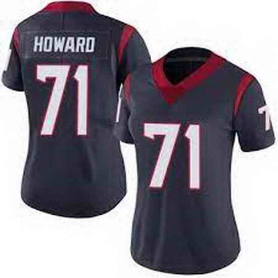 Women Houston Texans Tytus Howard #71 Blue Vapor Limited Stitched NFL Jersey->women nfl jersey->Women Jersey