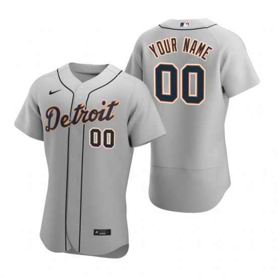 Men Women Youth Toddler Detroit Tigers Gray Custom Nike MLB Flex Base Jersey->customized mlb jersey->Custom Jersey