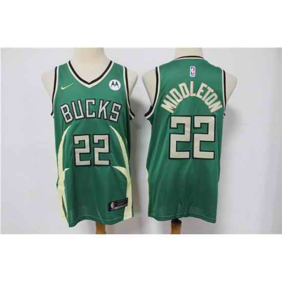 Men Milwaukee Bucks #22 Khris Middleton Green Stitched Jersey->milwaukee bucks->NBA Jersey