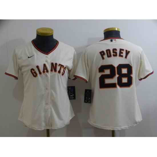 Women San Francisco Giants #28 Buster Posey Nike White 2021 City Connect Replica Player Jersey->new york mets->MLB Jersey