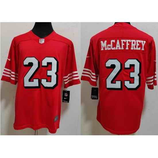 Men NFL San Francisco 49ers #23 Christian McCaffrey Red Stitched Vapor Limited Jersey->youth nfl jersey->Youth Jersey