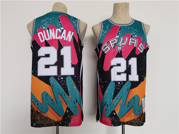 Men's San Antonio Spurs #21 Tim Duncan Throwback basketball Jersey->san antonio spurs->NBA Jersey