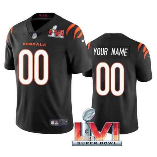 Men Women Youth Cincinnati Bengals ACTIVE PLAYER Custom 2022 Black Super Bowl LVI Vapor Limited Stitched Jersey->customized nfl jersey->Custom Jersey