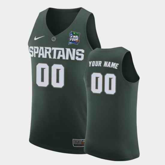 Michigan State Spartans Custom Green 2019 Final Four Replica Jersey->->Custom Jersey