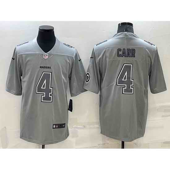 Men Las Vegas Raiders #4 Derek Carr Grey Atmosphere Fashion Stitched Jersey->las vegas raiders->NFL Jersey