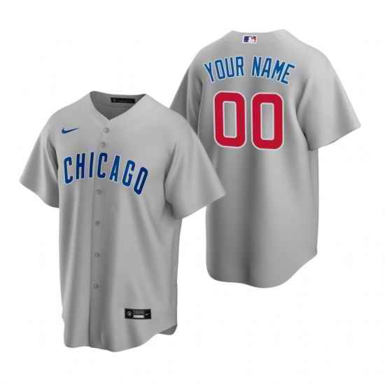 Men Women Youth Toddler Chicago Cubs Custom Nike Gray Stitched MLB Cool Base Jersey->customized mlb jersey->Custom Jersey