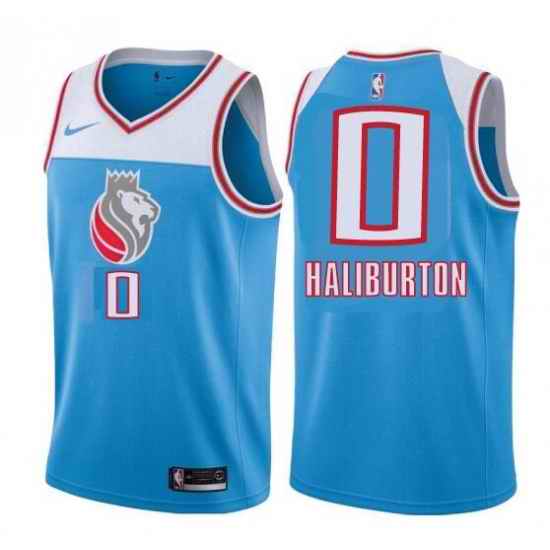 Men Sacramento Kings Tyrese Haliburton #0 Blue NBA Jersey->sacramento kings->NBA Jersey