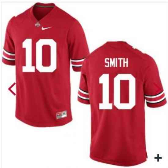Men Ohio State Buckeyes Troy Smith #10 Red College Football Jersey->ohio state buckeyes->NCAA Jersey