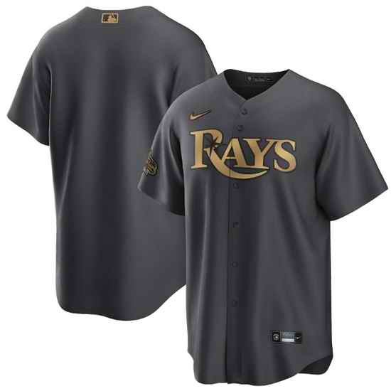 Men Tampa Bay Rays Blank 2022 All Star Charcoal Cool Base Stitched Baseball Jersey->2022 all star->MLB Jersey