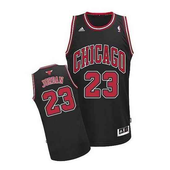 Men Chicago Bulls #23 Michael Jordan Black Swingman Stitched Basketball Jersey->charlotte hornets->NBA Jersey