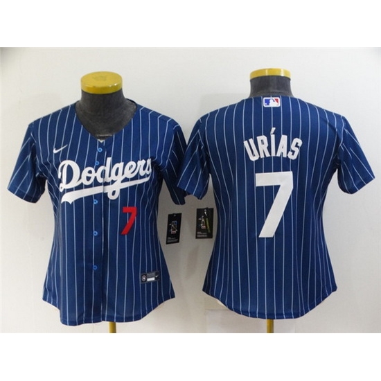 Women Los Angeles Dodgers #7 Julio Urias Blue Stitched Baseball Jersey->women mlb jersey->Women Jersey