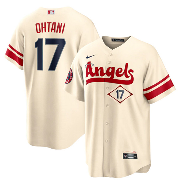 Men's Los Angeles Angels #17 Shohei Ohtani 2022 Cream City Connect Cool Base Stitched Jersey->los angeles dodgers->MLB Jersey