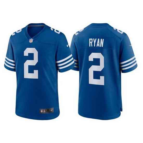 Men Indianapolis Colts #2 Matt Ryan Blue Stitched Football jersey->indianapolis colts->NFL Jersey