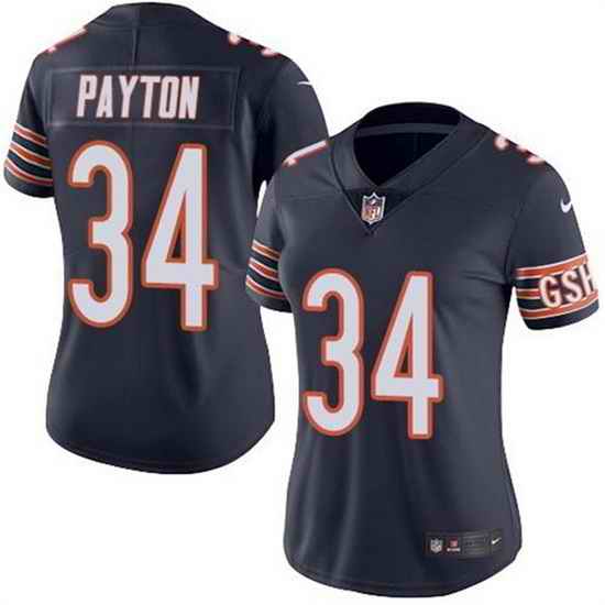 Women Chicago Bears #34 Walter Payton Navy Vapor Untouchable Limited Stitched Jersey->women nfl jersey->Women Jersey