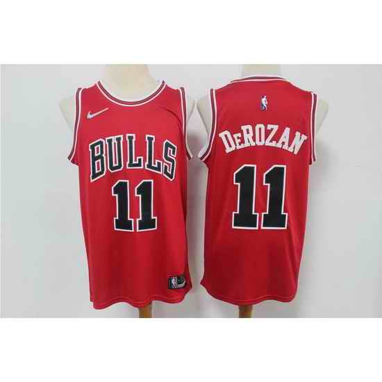 Men Chicago Bulls #11 DeMar DeRozan Red Nike Diamond 75th Anniversary Swingman Jersey->brooklyn nets->NBA Jersey