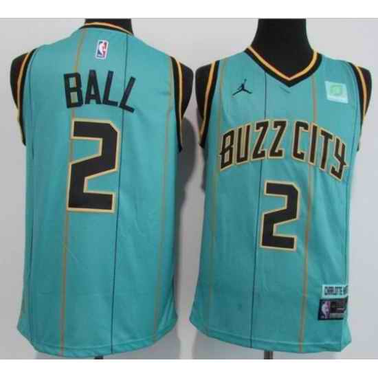 Youth  Charlotte Hornets #2 LaMelo Ball Teal 2020 21 City Edition Swingman Jersey->sacramento kings->NBA Jersey