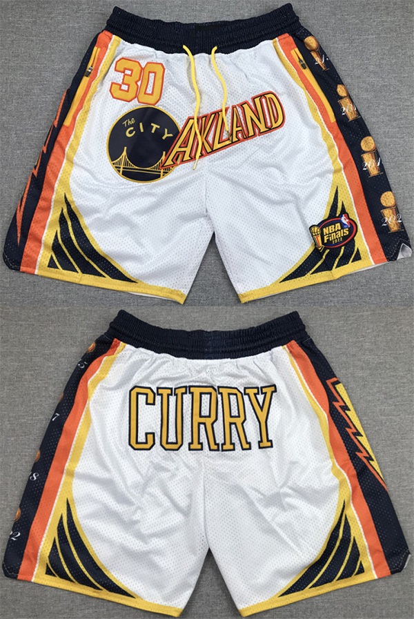 Men's Golden State Warriors #30 Stephen Curry White Shorts(Run Small)->golden state warriors->NBA Jersey