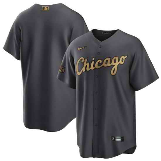 Men Chicago White Sox Blank 2022 All Star Charcoal Cool Base Stitched Baseball Jersey->2022 all star->MLB Jersey