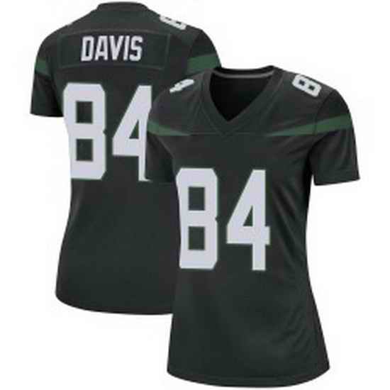 Women New York Jets Corey Davis #84 Black Vapor Limited Stitched Football Jersey->women nfl jersey->Women Jersey
