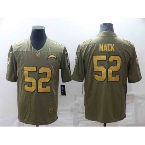 Men's Los Angeles Chargers #52 Khalil Mack Olive Gold Salute To Service Limited Stitched Jersey->los angeles chargers->NFL Jersey