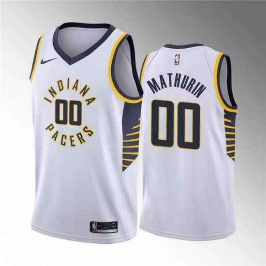 Men's Indiana Pacers #00 Bennedict Mathurin White Association Edition Stitched Basketball Jersey->indiana pacers->NBA Jersey