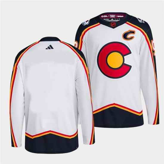 Women Colorado Avalanche Blank 2022 #23 White Reverse Retro Stitched Jersey->women nhl jersey->Women Jersey