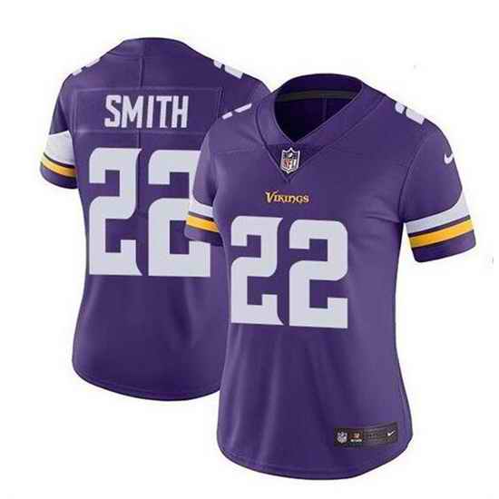 Women Minnesota Vikings #22 Harrison Smith Purple Vapor Untouchable Limited Stitched NFL Jersey->women nfl jersey->Women Jersey