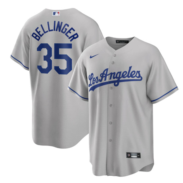 Men's Los Angeles Dodgers #35 Cody Bellinger Gray Cool Base Stitched Jersey->los angeles dodgers->MLB Jersey
