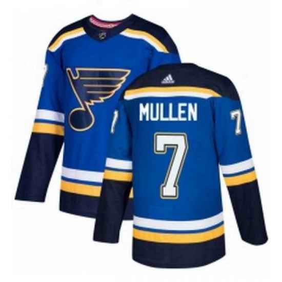 Mens Adidas St Louis Blues #7 Joe Mullen Premier Royal Blue Home NHL Jersey->st.louis blues->NHL Jersey