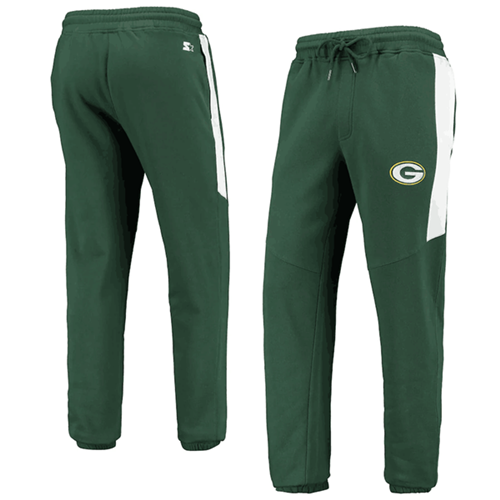 Men's Green Bay Packers Starter Green/White Goal Post Fleece Pants->denver broncos->NFL Jersey