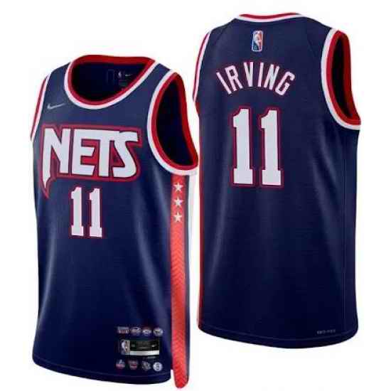 Youth Brooklyn Nets Kevin Irving #11 Blue 75TH Anniversary jersey->milwaukee bucks->NBA Jersey