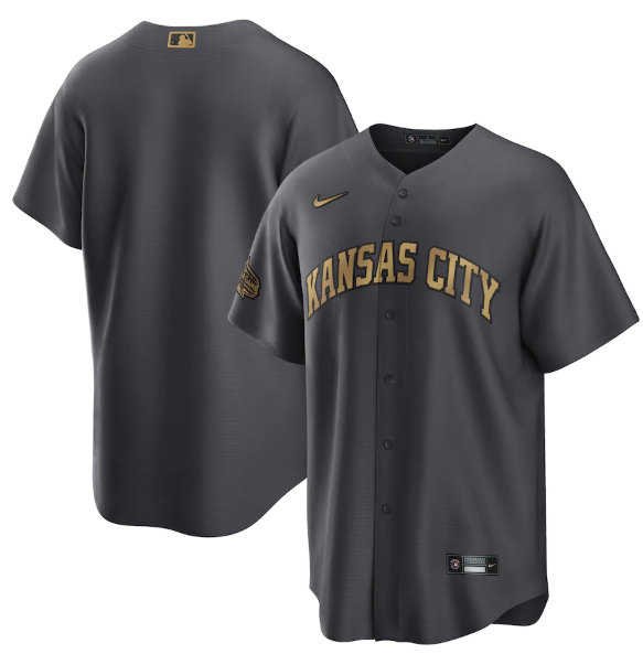 Men's Kansas City Royals Blank Charcoal 2022 All-Star Cool Base Stitched Baseball Jersey->kansas city royals->MLB Jersey
