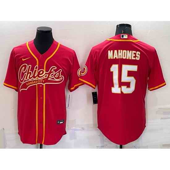 Men Kansas City Chiefs #15 Patrick Mahomes Red Cool Base Stitched Baseball Jersey->kansas city chiefs->NFL Jersey