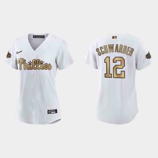 Women Philadelphia Phillies Kyle Schwarber 2022 Mlb All Star Game Replica White Jersey->2022 all star->MLB Jersey