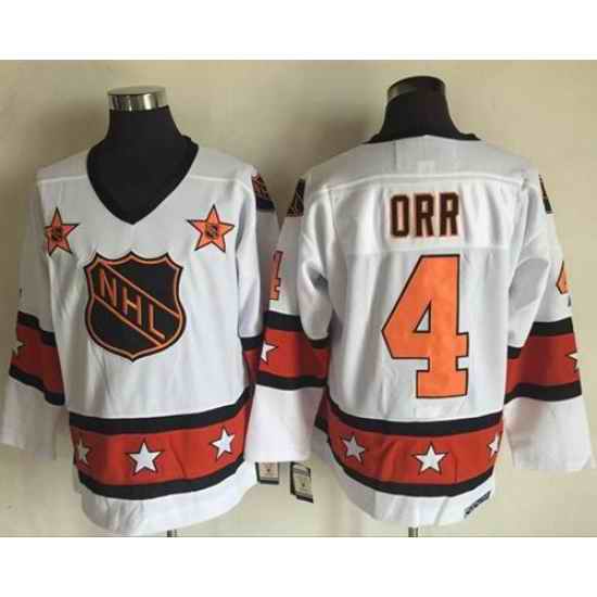 1972-81 NHL All-Star #4 Bobby Orr White CCM Throwback Stitched Vintage Hockey Jersey->1972-81 nhl all-star->NHL Jersey