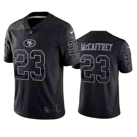Men San Francisco 49ers #23 Christian McCaffrey Black Reflective Limited Stitched Football Jersey->san francisco 49ers->NFL Jersey