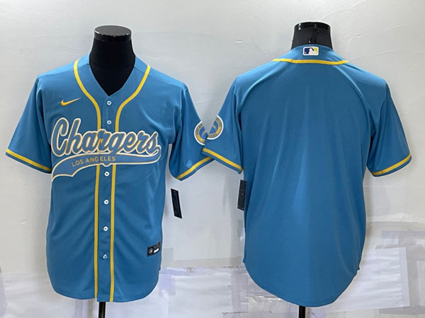 Men's Los Angeles Chargers Blank Blue Cool Base Stitched Baseball Jersey->las vegas raiders->NFL Jersey
