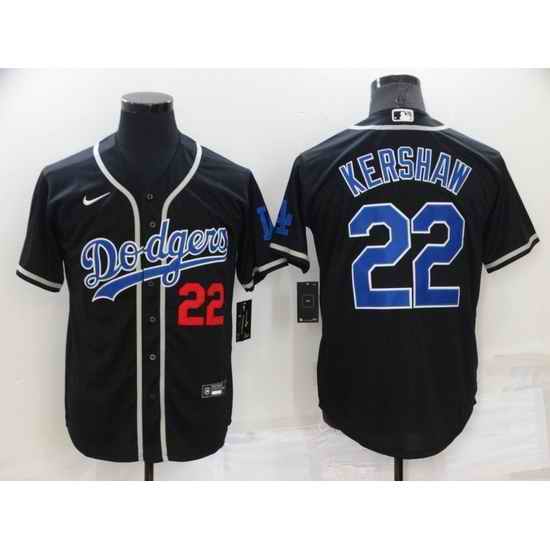 Men Los Angeles Dodgers #22 Clayton Kershaw Black Cool Base Stitched Baseball Jerseys->los angeles dodgers->MLB Jersey