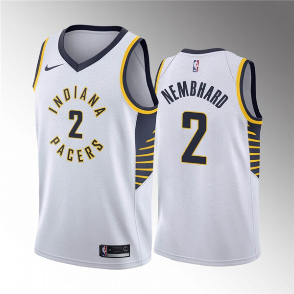 Men's Indiana Pacers #2 Andrew Nembhard White Icon Edition 75th Anniversary Stitched Basketball Jersey->indiana pacers->NBA Jersey