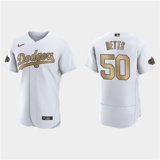 Men Los Angeles Dodgers #50 Mookie Betts 2022 All Star White Flex Base Stitched Baseball Jersey->los angeles dodgers->MLB Jersey