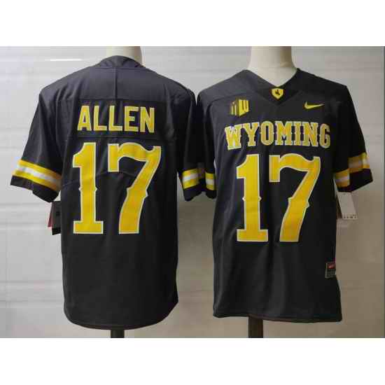 Men NCAA Wyoming #17 Josh Allen Black Jersey->wyoming->NCAA Jersey