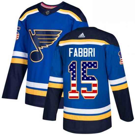 Mens Adidas St Louis Blues #15 Robby Fabbri Authentic Blue USA Flag Fashion NHL Jersey->st.louis blues->NHL Jersey