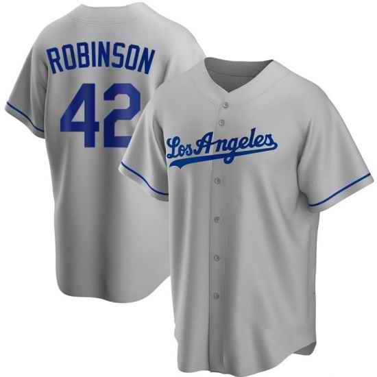Men Los Angeles Dodgers #42 Jackie Robinson Gray Stitched Cool Base Jersey->los angeles dodgers->MLB Jersey