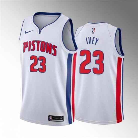 Men's Detroit Pistons #23 Jaden Ivey 2020-21 White Association Edition Stitched Jersey->detroit pistons->NBA Jersey