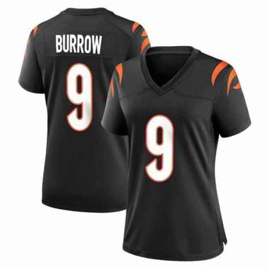 Women Cincinnati Bengals #9 Joe Burrow Black Vapor Untouchable Limited Jersey->women nfl jersey->Women Jersey