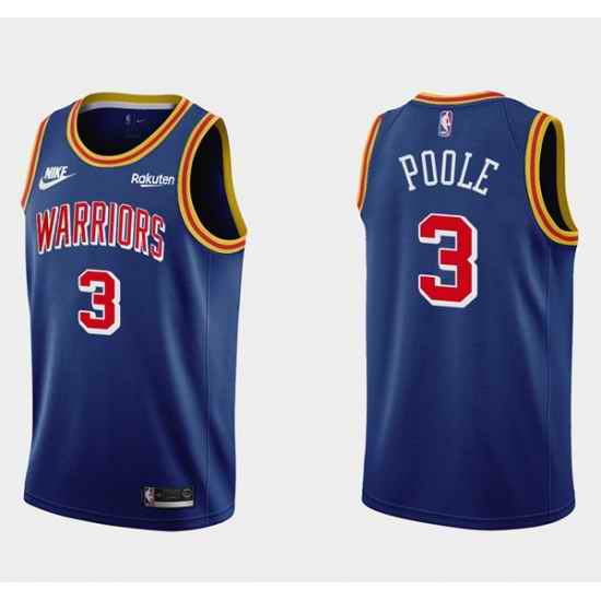 Men Golden State Warriors #3 Jordan Poole Royal Stitched Basketball Jersey->golden state warriors->NBA Jersey