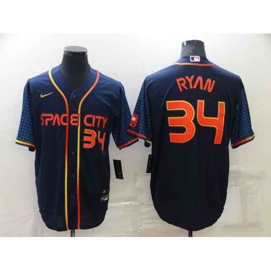 Men Houston Astros #34 Nolan Ryan 2022 Navy City Connect Cool Base Stitched Jerse->houston astros->MLB Jersey
