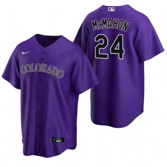 Men Colorado Rockies #24 Ryan McMahon Purple Stitched Baseball Jerse->detroit tigers->MLB Jersey