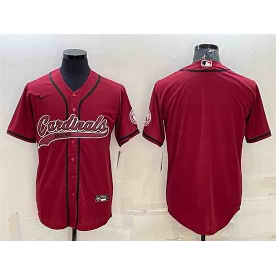 Men Arizona Cardinals Blank Red With Patch Cool Base Stitched Baseball Jersey->arizona cardinals->NFL Jersey